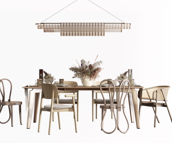 Wabi-sabi Style Dining Table And Chairs-ID:200578936