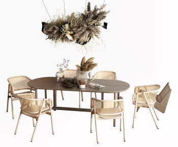 Wabi-sabi Style Dining Table And Chairs-ID:993531945