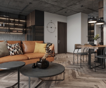 Industrial Style A Living Room-ID:898777013