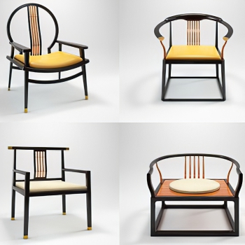 New Chinese Style Single Chair-ID:544687033