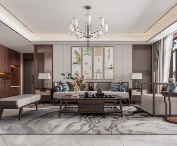 New Chinese Style A Living Room-ID:847261051