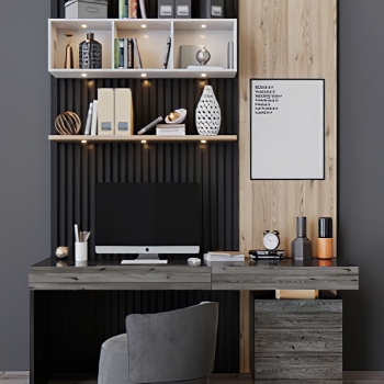 Modern Computer Desk And Chair-ID:773073911