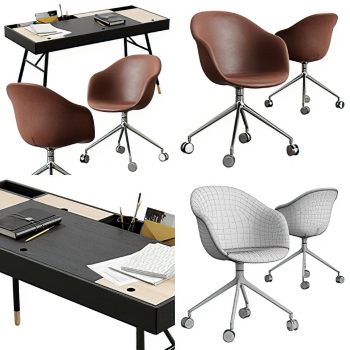 Modern Computer Desk And Chair-ID:486483107