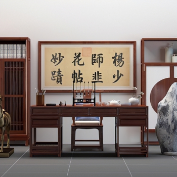 Chinese Style Computer Desk And Chair-ID:432858948