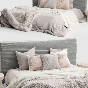 Nordic Style Double Bed-ID:251554015