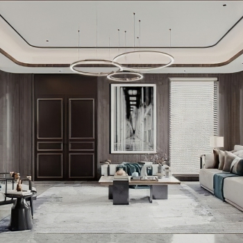 New Chinese Style A Living Room-ID:885045056