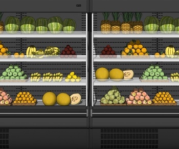 现代水果超市货架3D模型