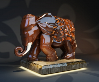新中式大象雕塑摆件-ID:610480385