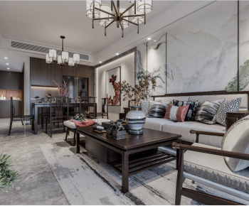 New Chinese Style A Living Room-ID:520220041