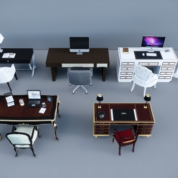Modern Computer Desk And Chair-ID:667685993