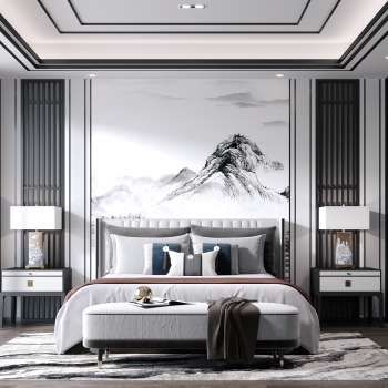 New Chinese Style Bedroom-ID:554085028