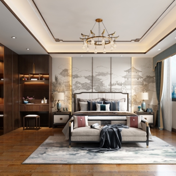 New Chinese Style Bedroom-ID:145318038