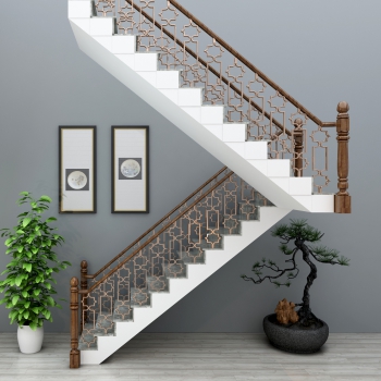 新中式楼梯扶手栏杆-ID:759880077
