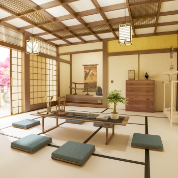 Japanese Style Tea House-ID:135982992