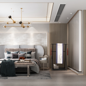 New Chinese Style Bedroom-ID:413166052