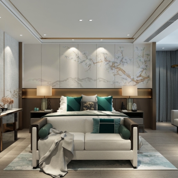 New Chinese Style Bedroom-ID:427592045