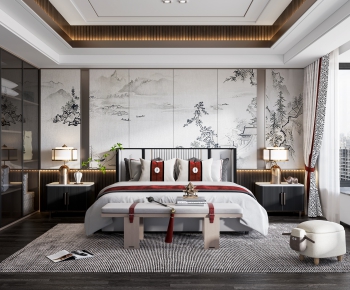 New Chinese Style Bedroom-ID:846220022