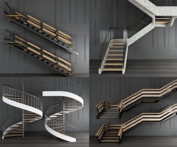 Industrial Style Rotating Staircase-ID:723916059