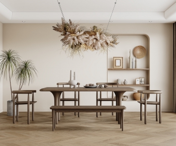 Nordic Style Wabi-sabi Style Dining Room-ID:702610073