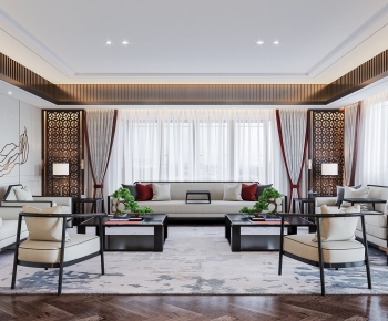 New Chinese Style A Living Room-ID:839066031