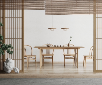 Japanese Style Dining Table And Chairs-ID:634099962