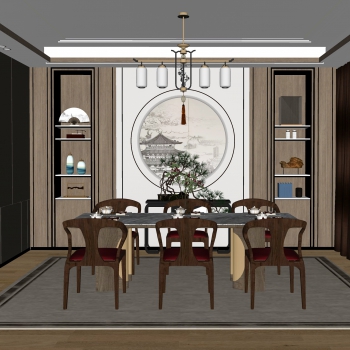 New Chinese Style Dining Room-ID:532375105