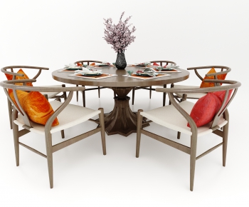New Chinese Style Dining Table And Chairs-ID:436012034