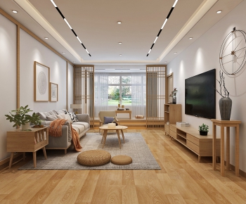 Japanese Style Wabi-sabi Style A Living Room-ID:399055009