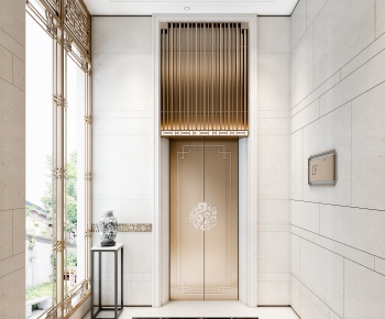 New Chinese Style Elevator Hall-ID:519654042