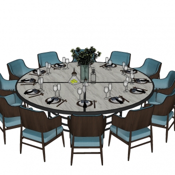 New Chinese Style Dining Table And Chairs-ID:406522046