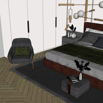 Modern Double Bed-ID:767972952