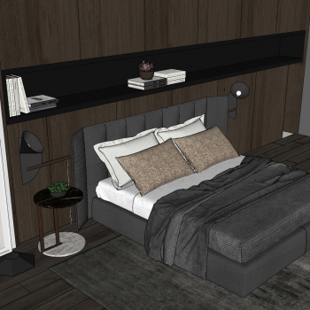 Modern Double Bed-ID:480124952