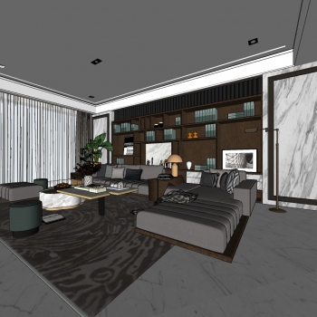 Modern A Living Room-ID:758322004