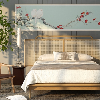 New Chinese Style Double Bed-ID:834608089