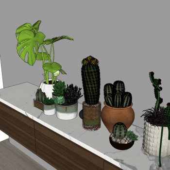 Modern Potted Green Plant-ID:718451023