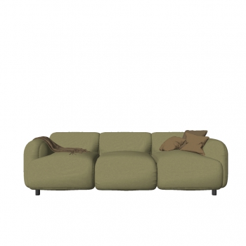 Nordic Style Three-seat Sofa-ID:510020975