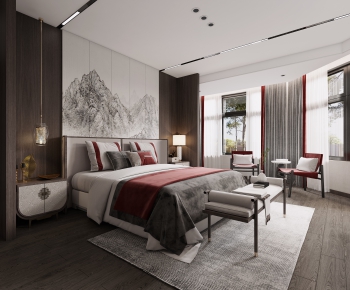 New Chinese Style Bedroom-ID:439474111