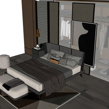 Modern Double Bed-ID:634586101
