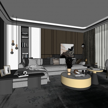 Modern A Living Room-ID:715679888