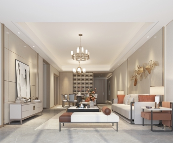 New Chinese Style A Living Room-ID:824014905