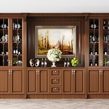 Simple European Style Wine Cabinet-ID:630203962