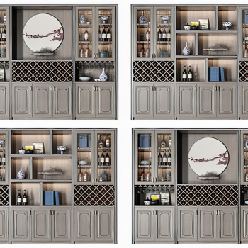 New Chinese Style Wine Cabinet-ID:781398064