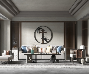 New Chinese Style A Living Room-ID:203526024