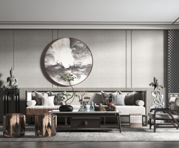 New Chinese Style A Living Room-ID:228441006