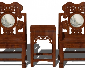 中式太师椅 实木雕花椅子-ID:964807991