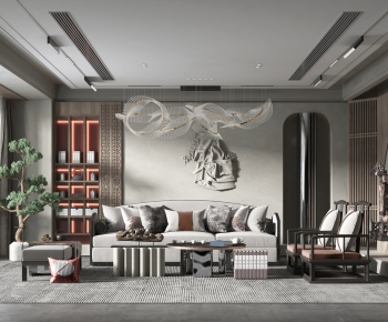 New Chinese Style A Living Room-ID:633352041
