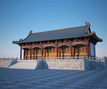 中式古建大殿寺庙歇山建筑-ID:208899975