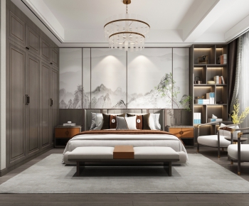 New Chinese Style Bedroom-ID:719372995