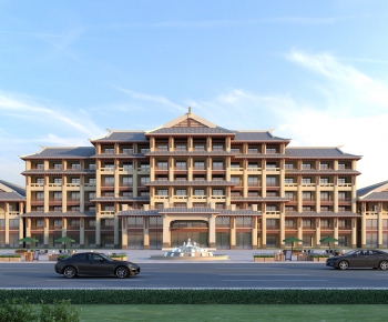 Chinese Style Building Appearance-ID:606379545