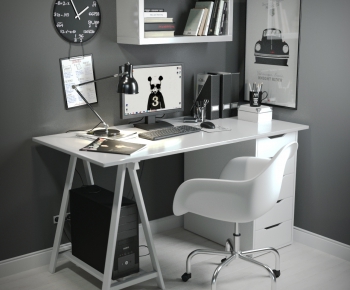 Modern Computer Desk And Chair-ID:793586973